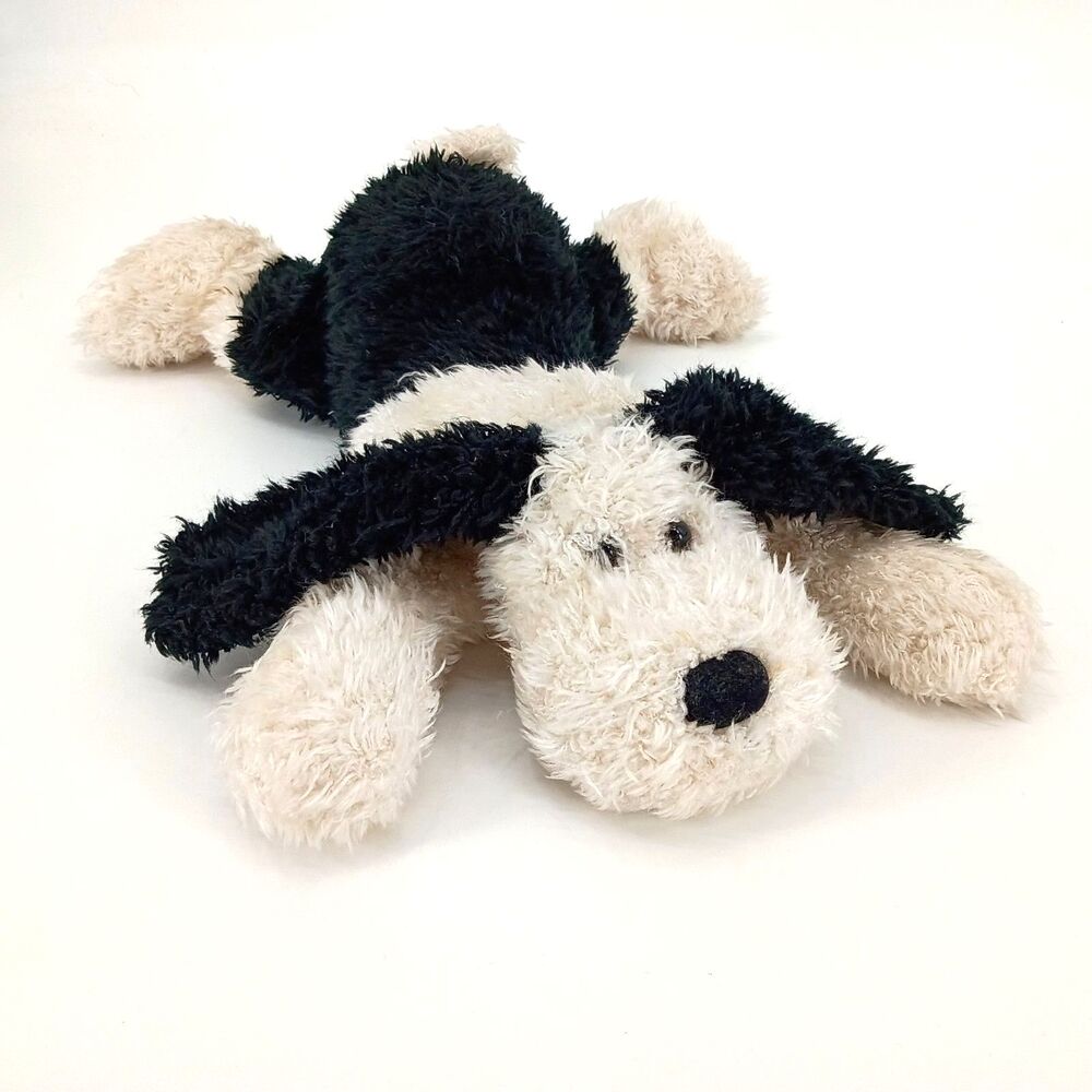 Vintage Russ FlapJack Puppy Hound Dog 16" Black Cream White Plush Retro